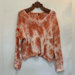 Pilcro Coral and Cream Knit Top